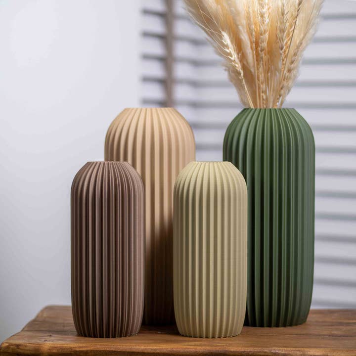 Elegant Pleated Vase | Earth Tone Colours for wholesale by Vantage 3D Prints