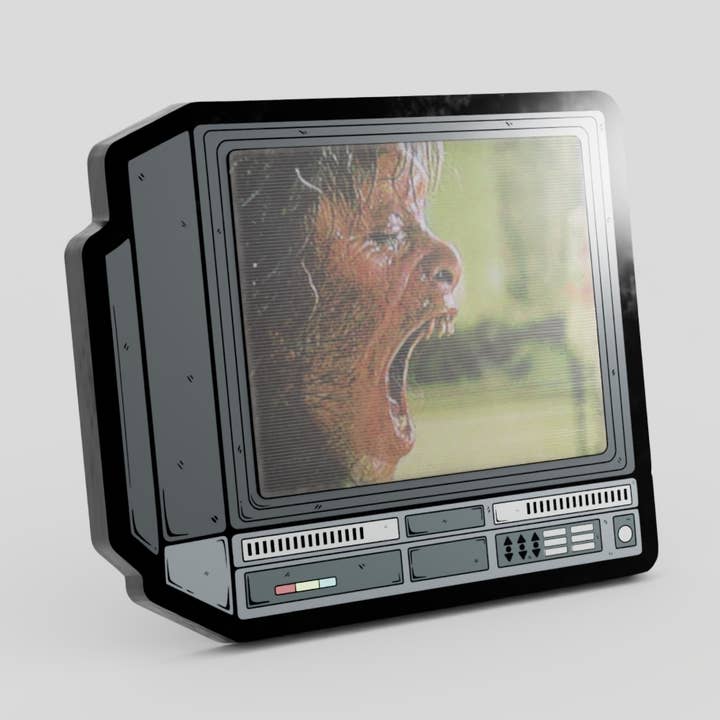 2,5" Lentikulær American Werewolf In London CRTV Emalje Pin for engroshandel hos GoopyGoblins