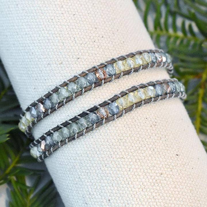 Carla - Bracelet 2 Wrap Cuir pour la vente par Hadley Richards Designs