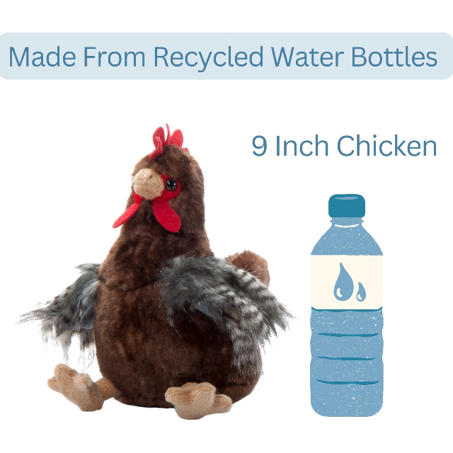 The Petting Zoo - Wholesale Stuffed/Plush Toy - Kids & Baby - 9" (20cm) Wild Onez Chicken Brown3