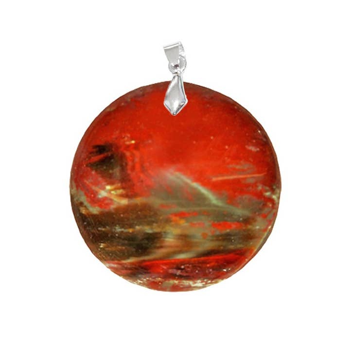 Artisans de Madagascar - Wholesale Pendant/Charm Necklace - Fossilized Wood Pendants Round from 3 to 3.5 cm
