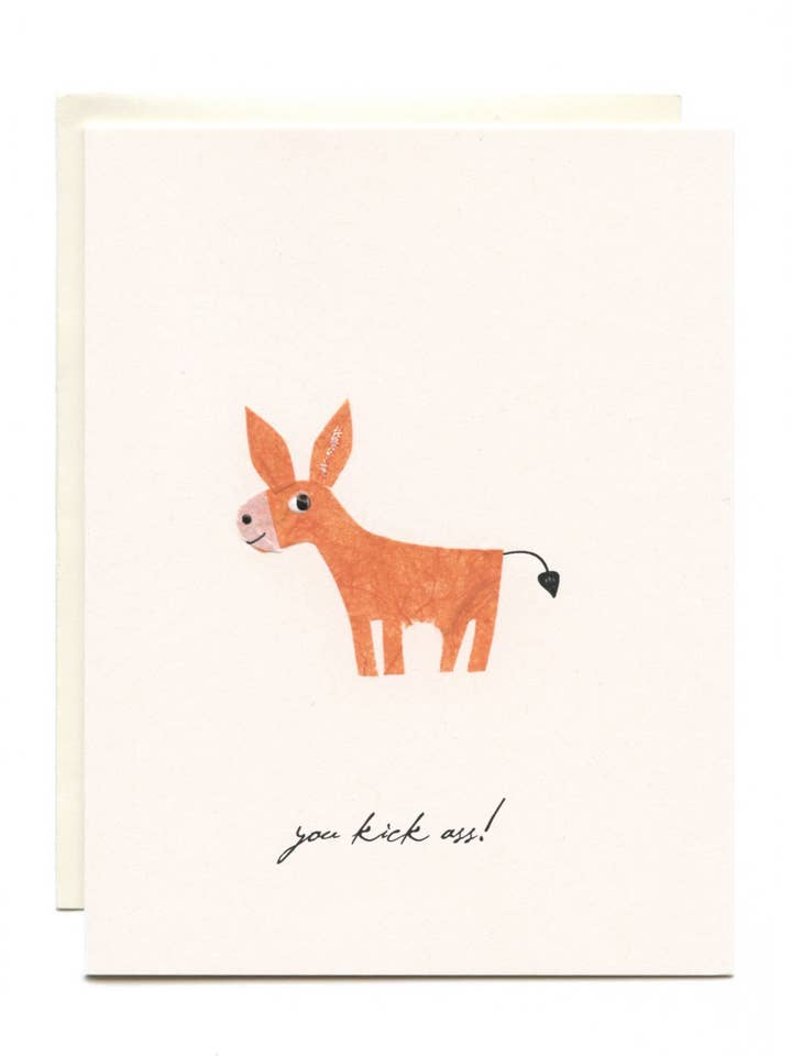 "You Kick Ass!" Donkey for wholesale by FLAUNT HANDMADE CORRESPONDENCES