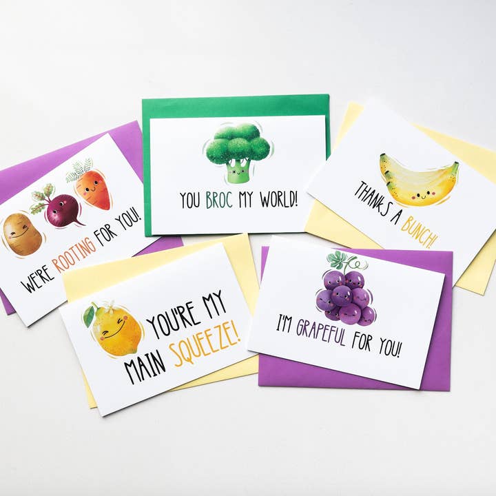 Farmers Market Bundle - Set Of 5 Cards for wholesale by The Paper and Plan Co.