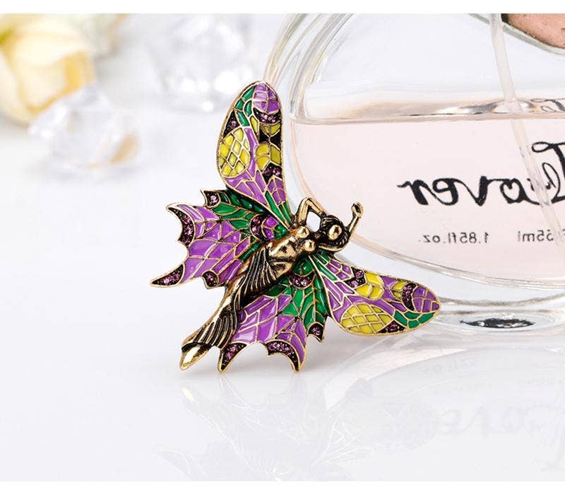 Colorful Vintage Enamel Fairy - Winged Brooch for wholesale on Faire3