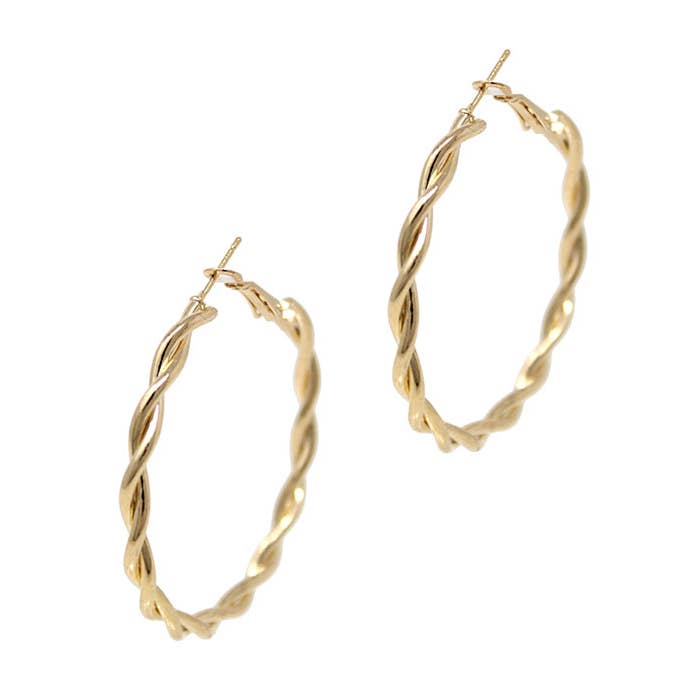 Jewelry Max - Wholesale Dangle earrings - ( 0 ) TWIST HOOP EARRING