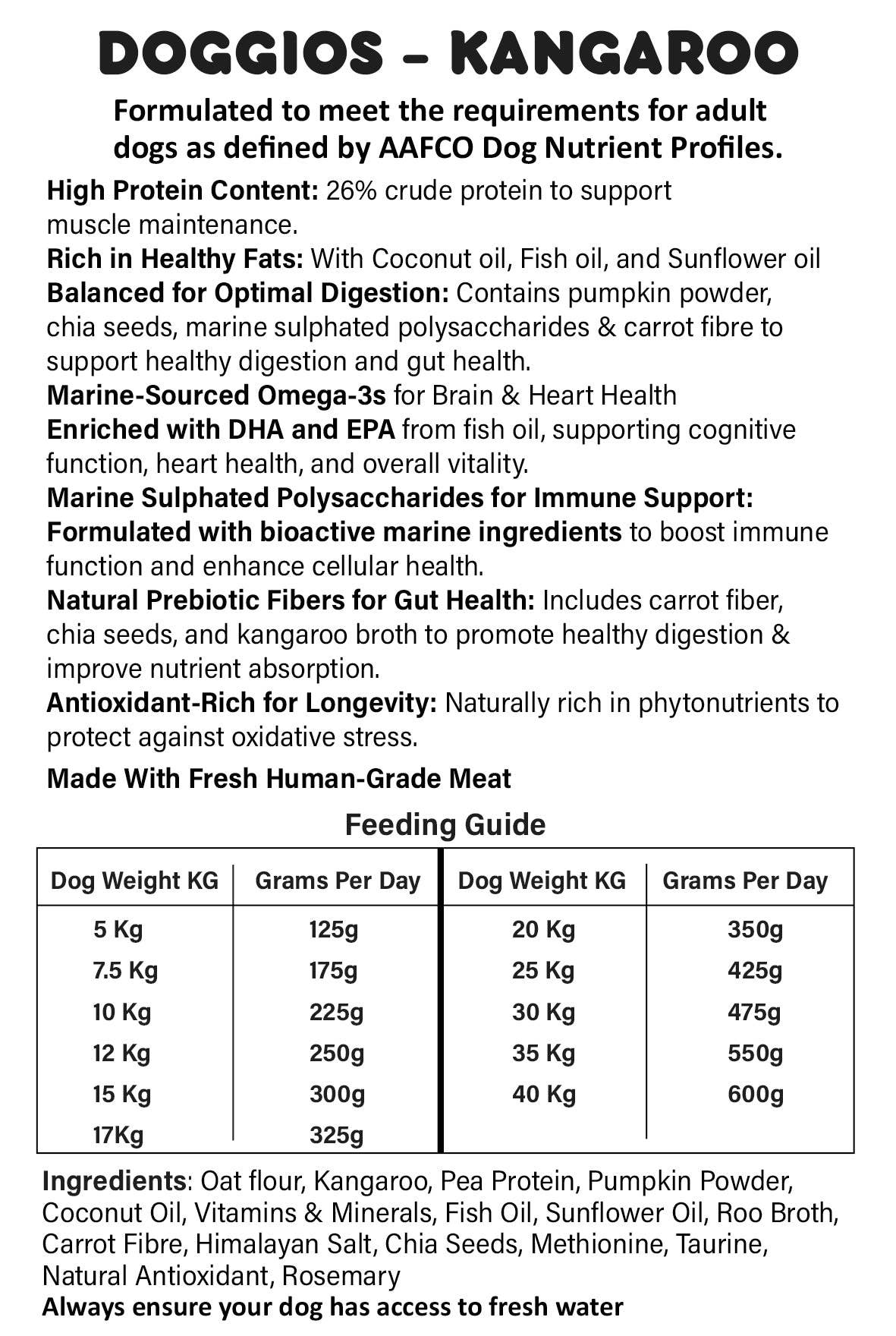 Mimi & Munch - Wholesale Pet Food - Dog - Mimi & Munch Doggios Tasty Kangaroo - All Day Breakfast Dog Food Snack Pack 100g1