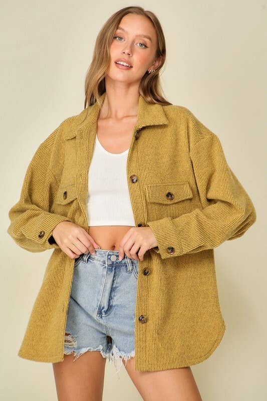 42POPS – Großhandel Hemdjacke/Shacket – Damen – ,,,,,...._ Gebürstetes Waffelstrick-Hemdjacke11