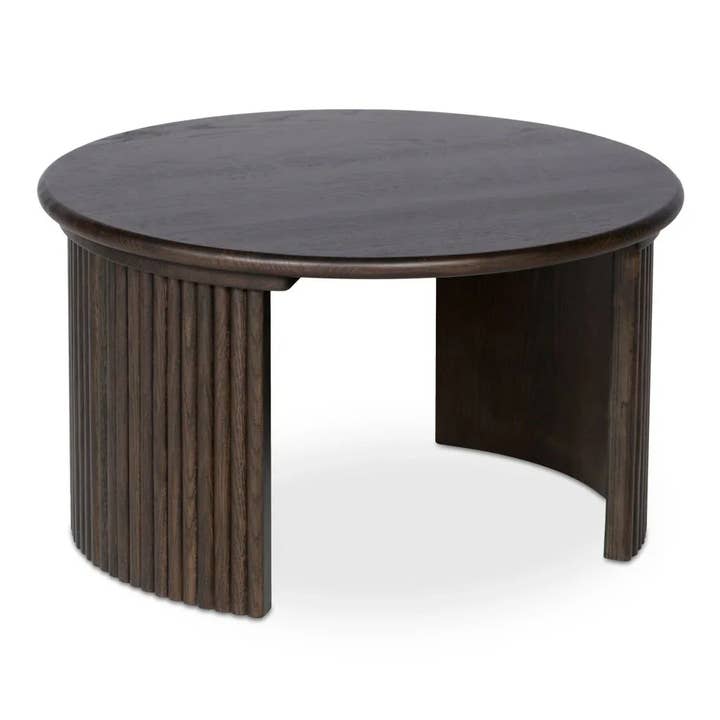 LOOMLAN - Wholesale Coffee Table - Penny Solid Oak Top Round Coffee Table