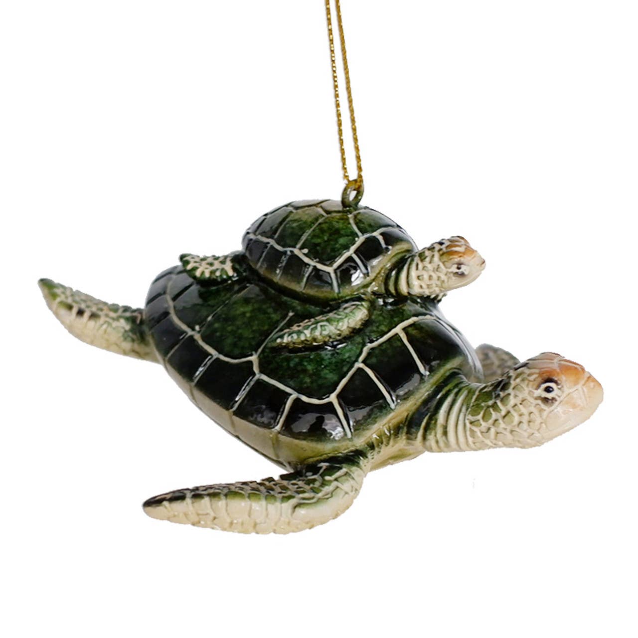 CB Home Collection - Wholesale Ornament - 3.5" Mom and Baby Green Sea Turtle Resin Christmas Ornament0