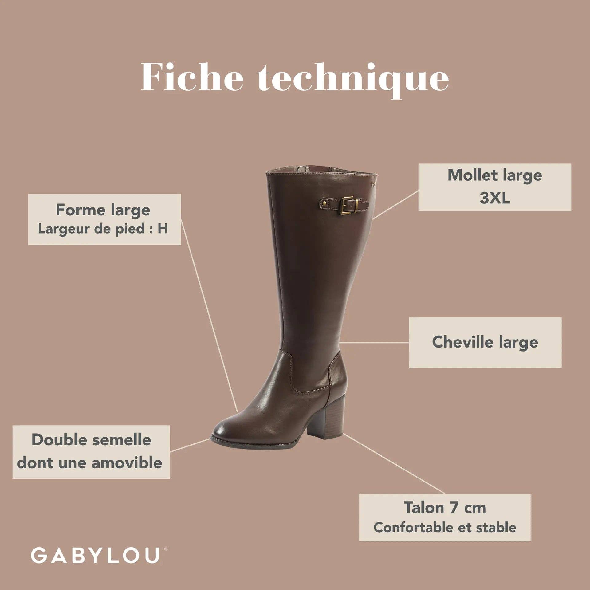 Gabylou - Wholesale Boots - Women's - Wide Calf Boots 3XL - Romy Model31