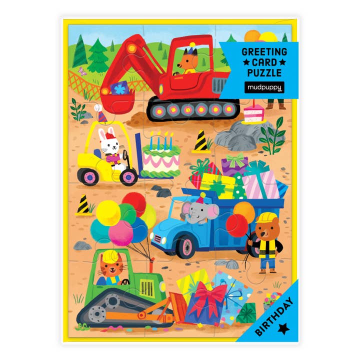 Chronicle Books - Wholesale Birthday Card - Construction Site Birthday Greeting Card Puzzle