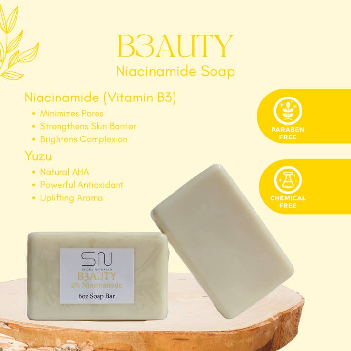 Seoul Naturals - Wholesale Bar Soap - Niacinamide Soap, K Beauty - Wholesale1