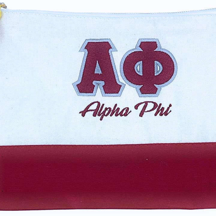 Bolsa con letras griegas bordadas Alpha Phi para venta al por mayor de Color Shout