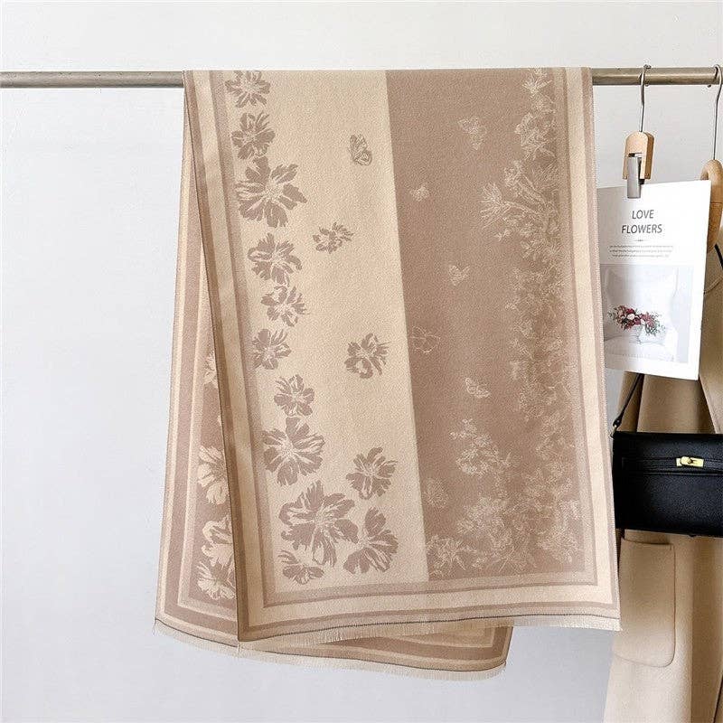 Ekartini - Wholesale Scarf - Women's - Women's Double-Sided Camellia Scarf   Chanel-Style Elegant Warm Neck Warmer Shaw4