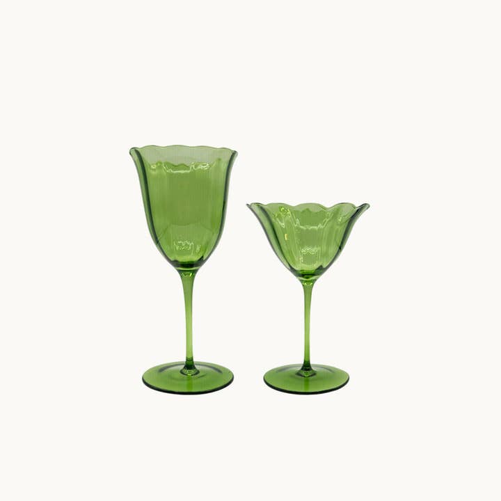 Duggan Society - Wholesale Drinking Glass/Cup - Lily green water glass set (set of 4)6