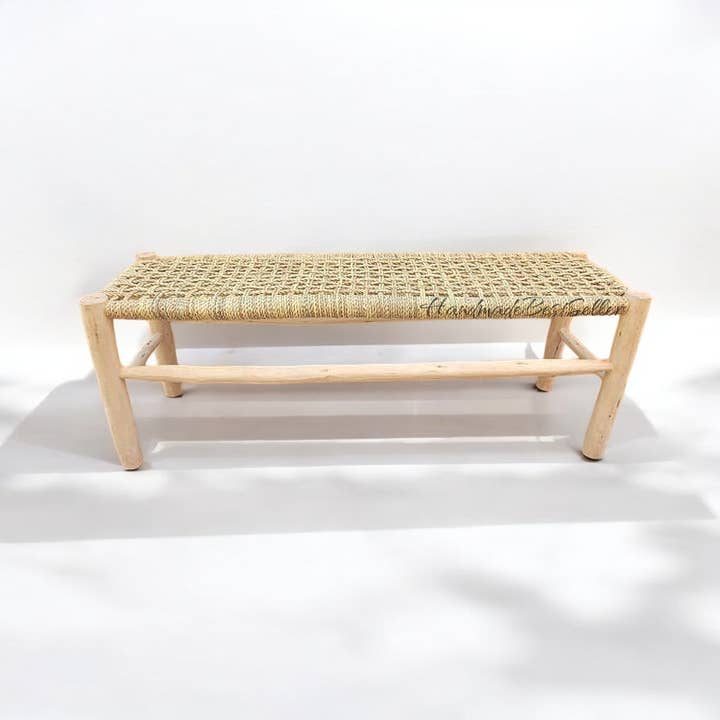 HandmadeBestSeller – wholesale Bench – Moroccan Bench with Palm Leaf Rope.1