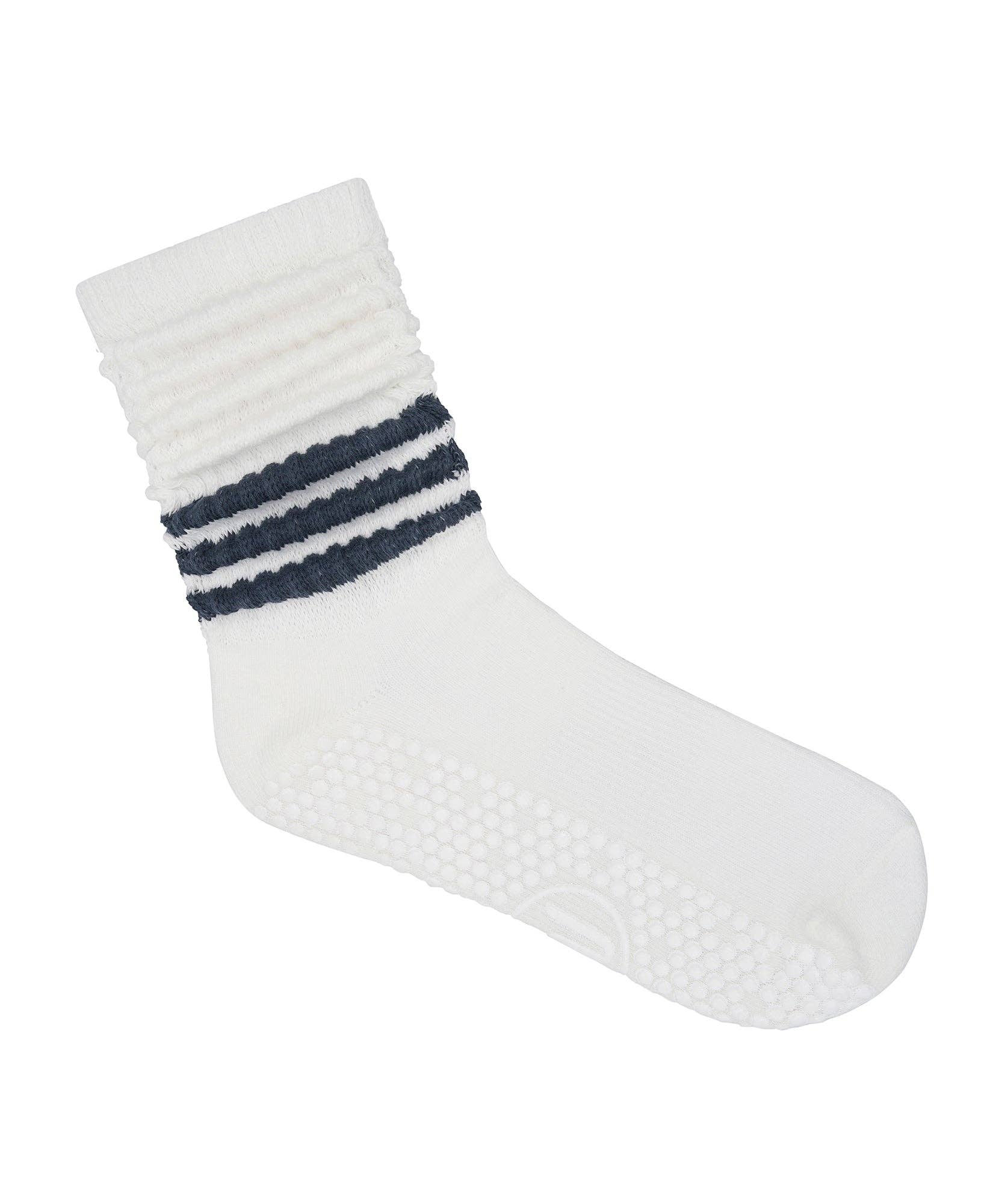 MoveActive – wholesale Socks – Women's – Scrunch Non Slip Grip Socks - French Navy Stripe High1