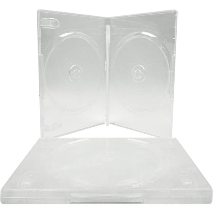 Square Deal Recordings & Supplies – wholesale Jewellery box/organiser – Cases - DVD 4-Disc Cap - Clear, Slim W/ Hinged Tray - 14mm