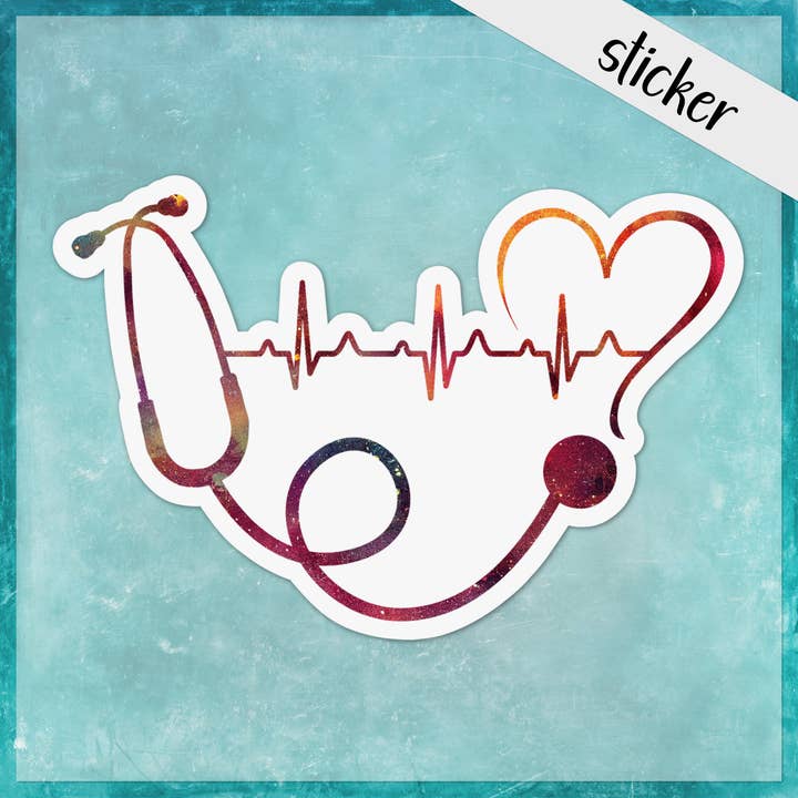 Stethoscope Heart Sticker Medical Office Nurse Doctor Vet for wholesale by CandiMaker