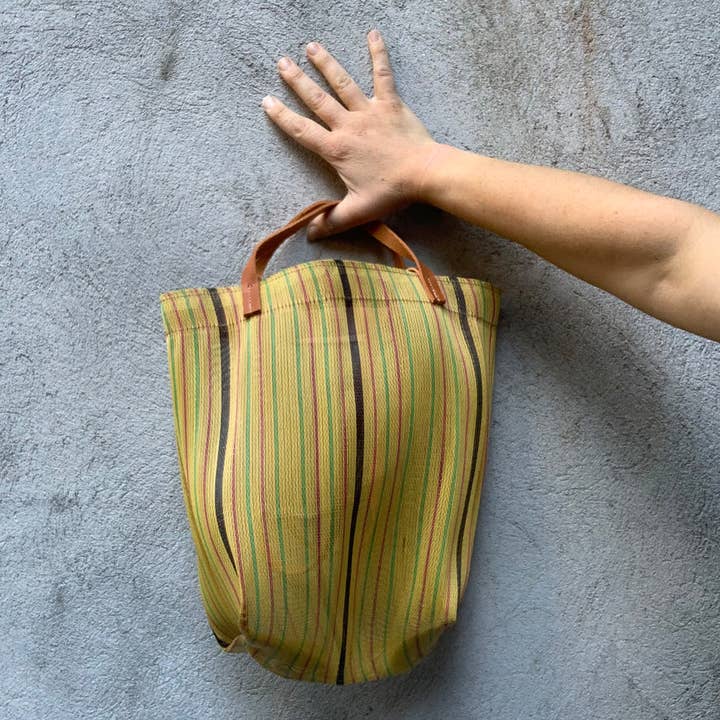 Spencer Devine - Wholesale Tote Bag - Women's - Mini Recycled Plastic Market Tote Bag in Yellow2