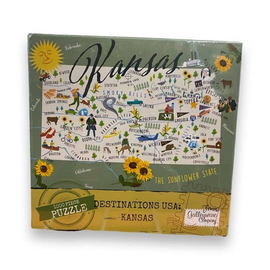 Galleyware - Wholesale Puzzle - Adult - Kansas 1000 Piece Jigsaw Puzzle
