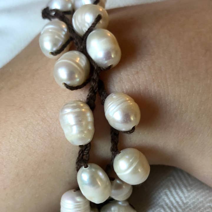 ShellyCakes - Vente Bracelet de perles - Bracelet enroulé, perle, perles au crochet, cadeau pour elle, mariage.
