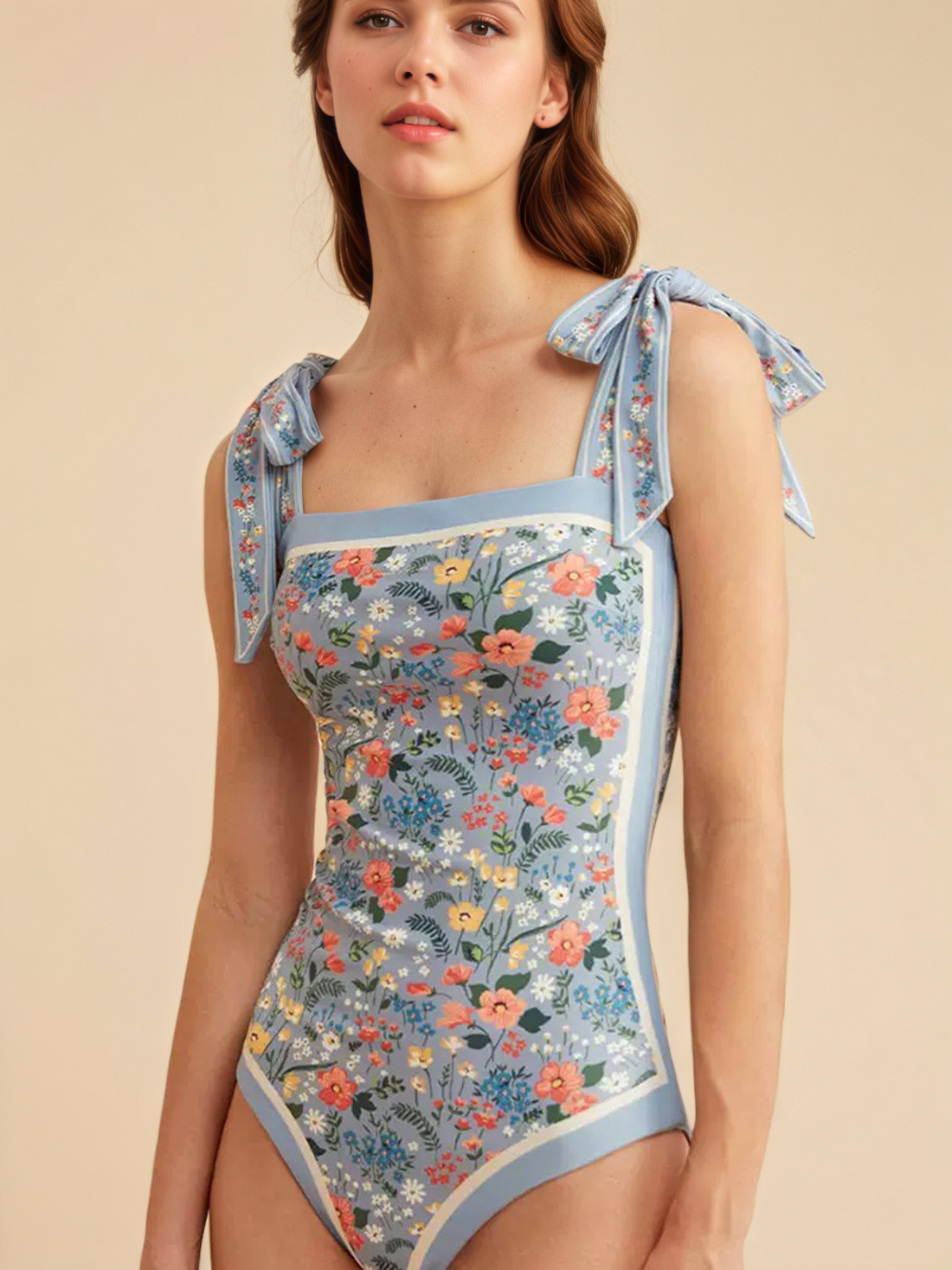 Ulivary - Wholesale Zwempak - Dames - ASHER FASHION Eendelig Badpak voor Dames, Buikcontrole, Omkeerbaar, Vintage Bloemenprint – "Garden Bloom"0