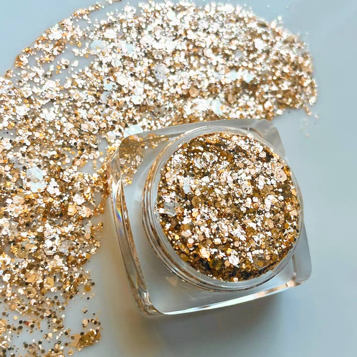 Nola Glitter Goddess - Wholesale Body Glitter/Shimmer - Gold Champagne Golden Metallic Sparkle Face and Body Glitter