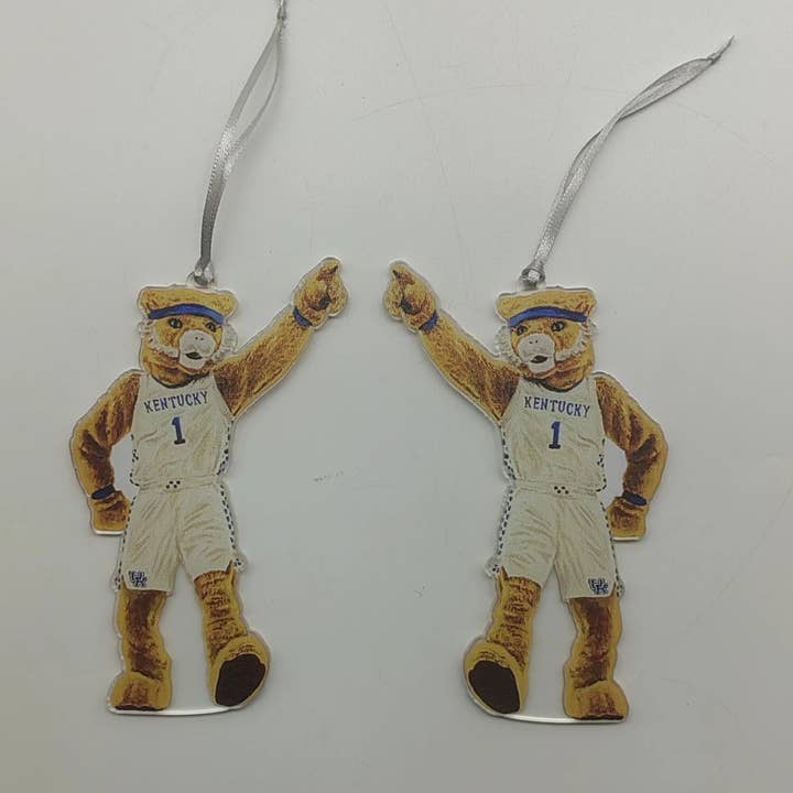Kentucky Mascot Acrylic Ornament for wholesale by Valiant Gifts Inc