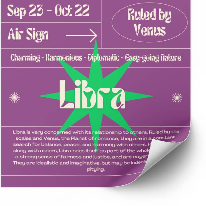 Libra Zodiac Detailed Sticker and other Purchase Wholesale librairie bulles. Free Returns & Net 60 Terms on Faire trending on Faire.