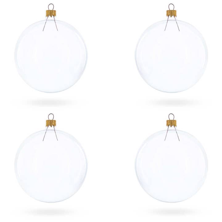 Set of 4 Clear Glass Ornaments DIY Craft for wholesale by BestPysanky