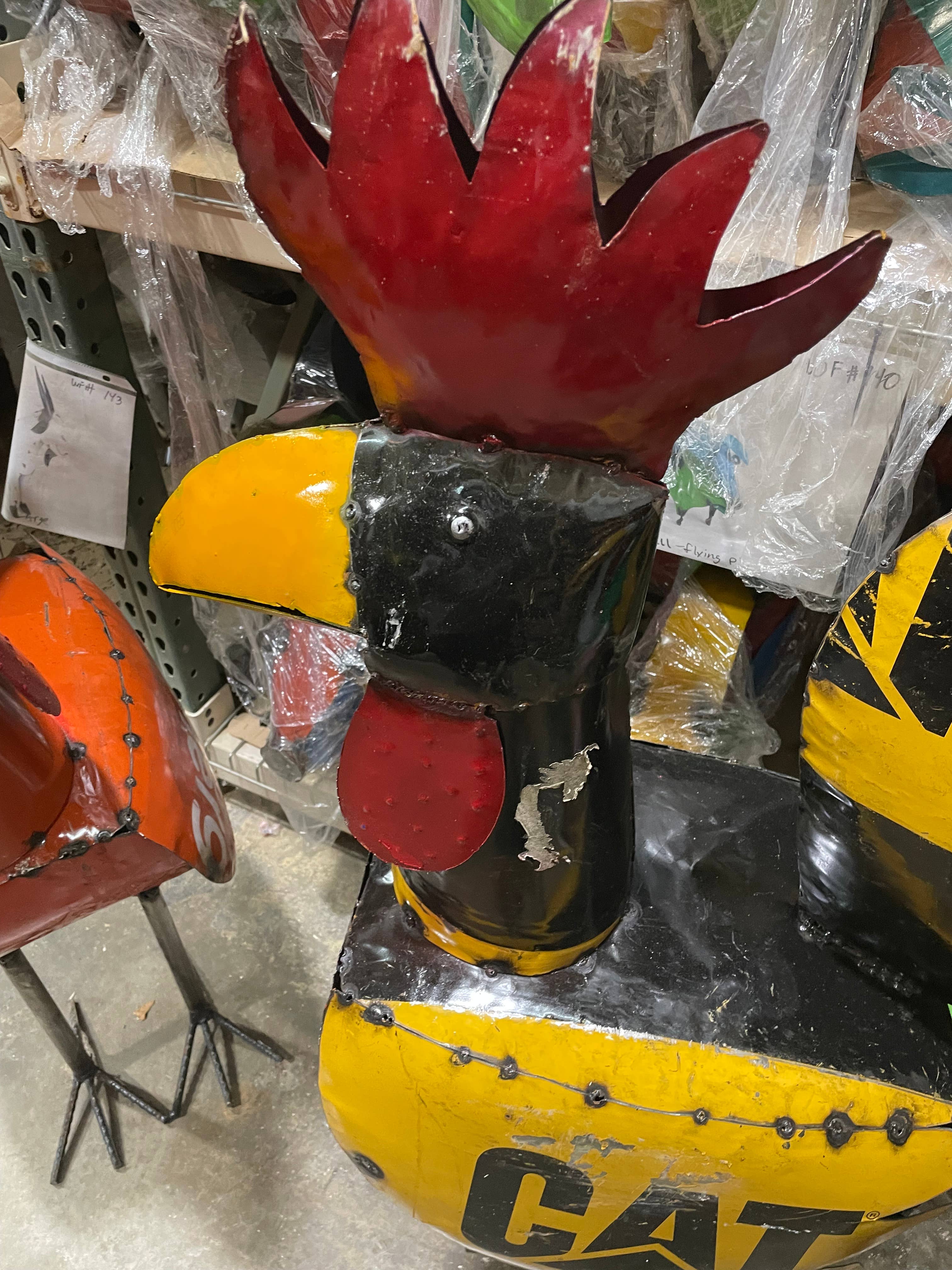 My Amigos Imports - Wholesale Outdoor Ornament/Decor - Large Rooster-Reclaimed Metal-Garden-Yard Art-15Wx34Lx48H 3