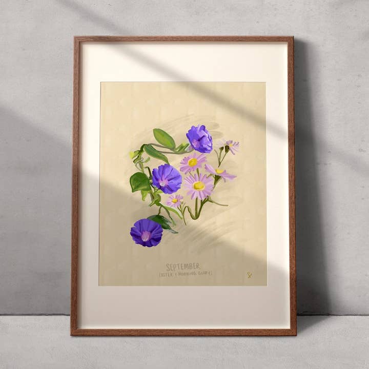 Flower Birth Month : September for wholesale by Sydney Brooke Art