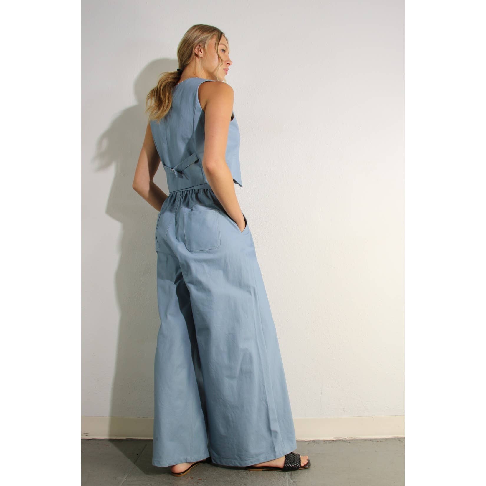 BLUE HAZE COTTON VEST AND PANTS SET for wholesale on Faire13