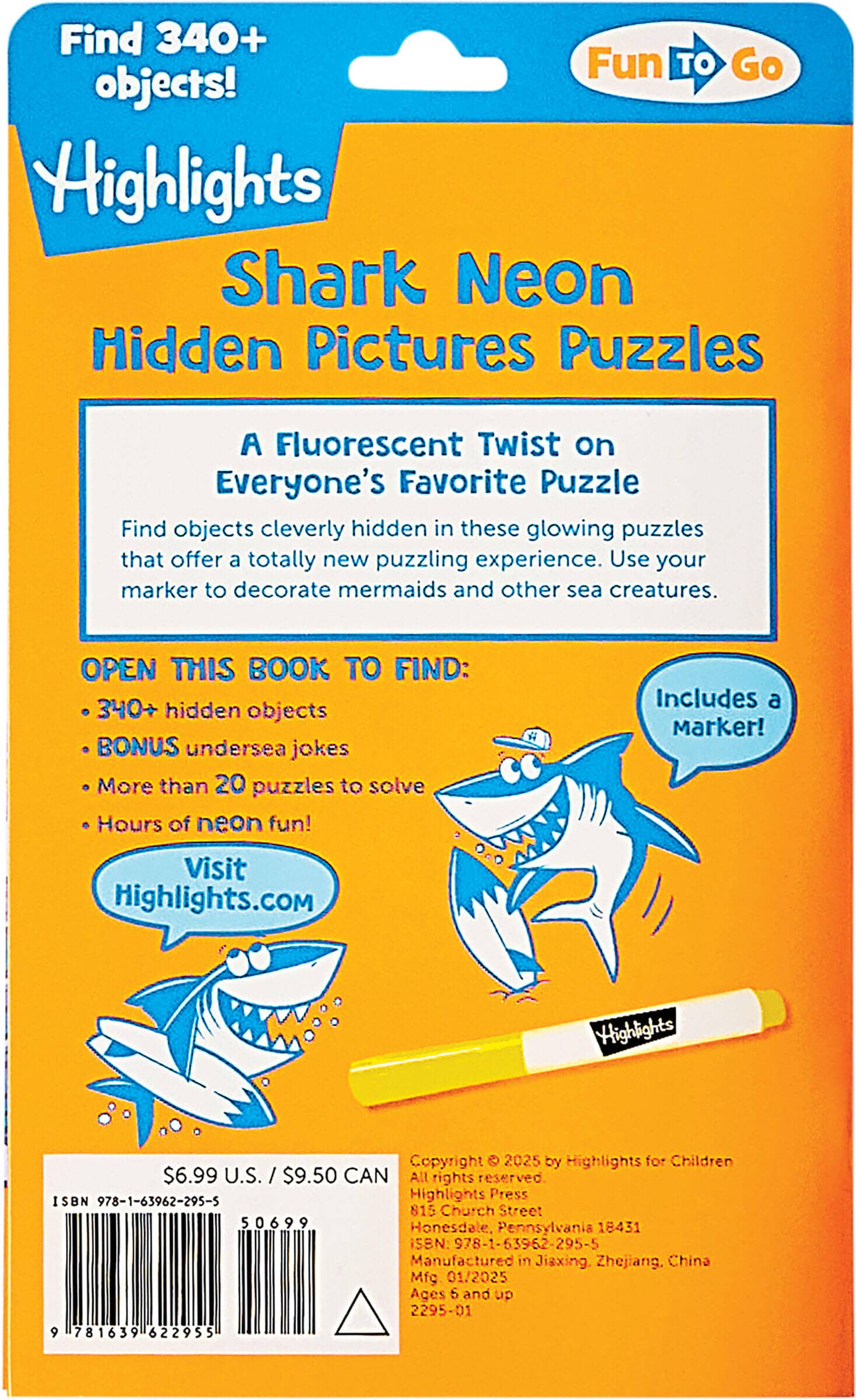 Highlights for Children - Wholesale Coloring & Activity Book - Kids & Baby - Neon Shark Hidden Pictures Puzzles1