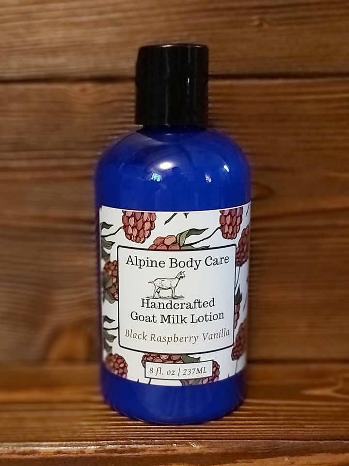 Black Raspberry Vanilla Goat Milk Lotion for wholesale by Alpine Body Care