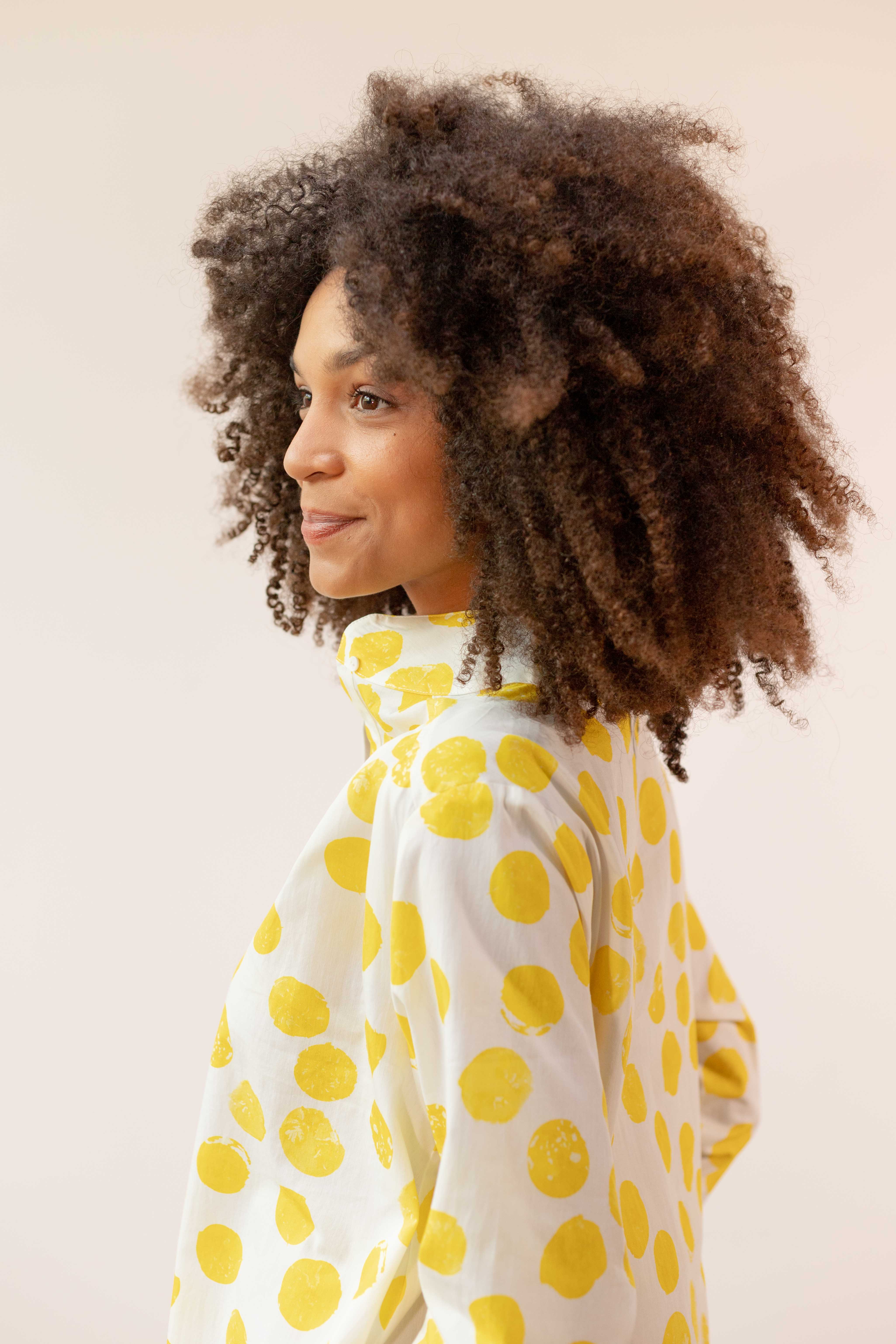 PAN Producto Básico - Wholesale Dress - Women's - Yellow polka-dot dress2