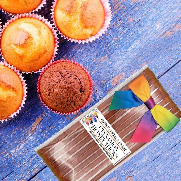 Cinnamon Infused Honey Sticks for wholesale by Gypsy Shoals Farm