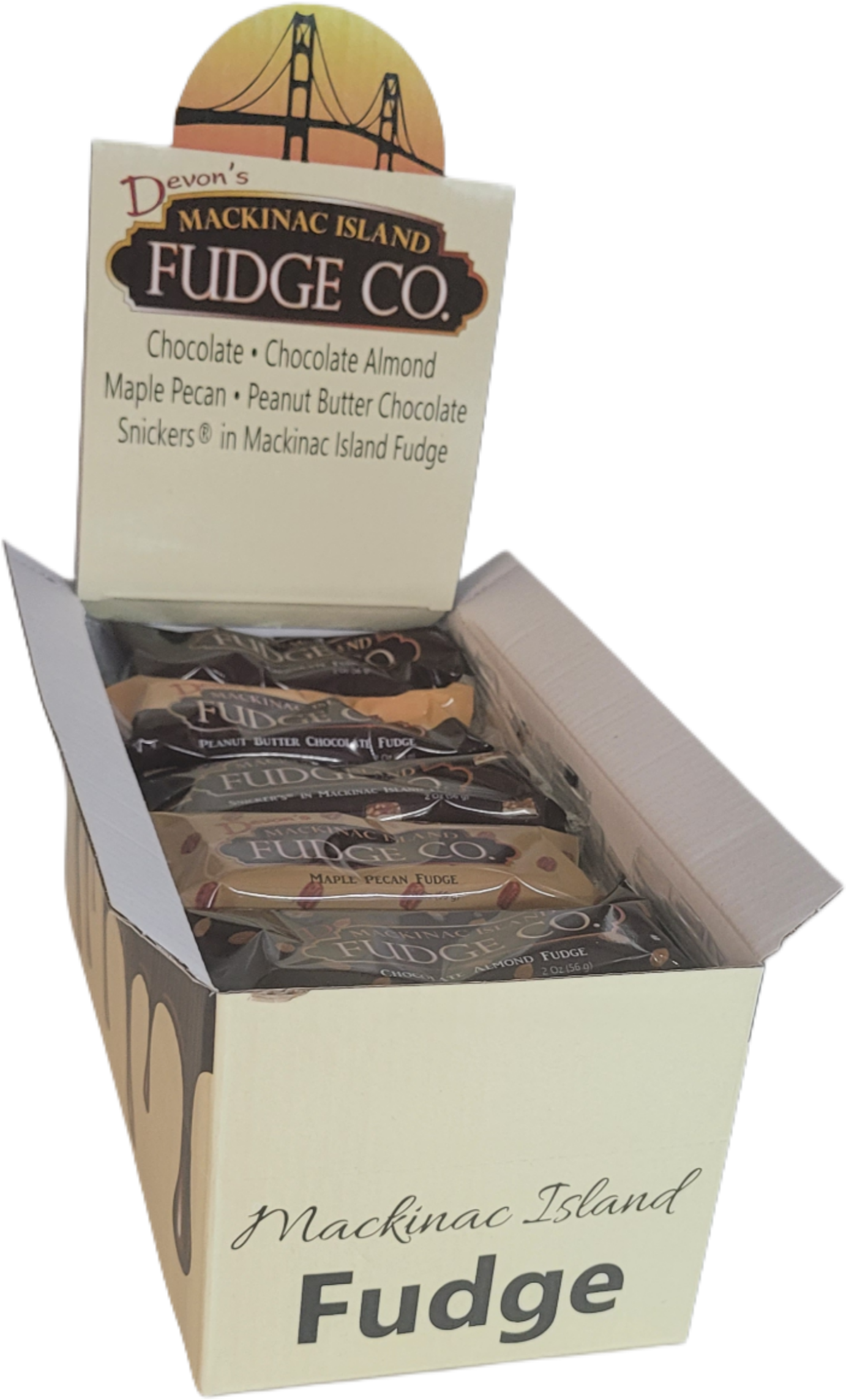 Devons Mackinac Island Fudge – wholesale Fudge – 2 oz Fudge-skärm (25 räkningar)2