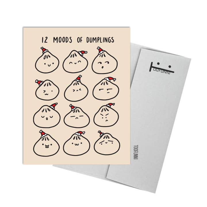 TWELVE DUMPLINGS CHRISTMAS - Carte pour la vente par Toofunni