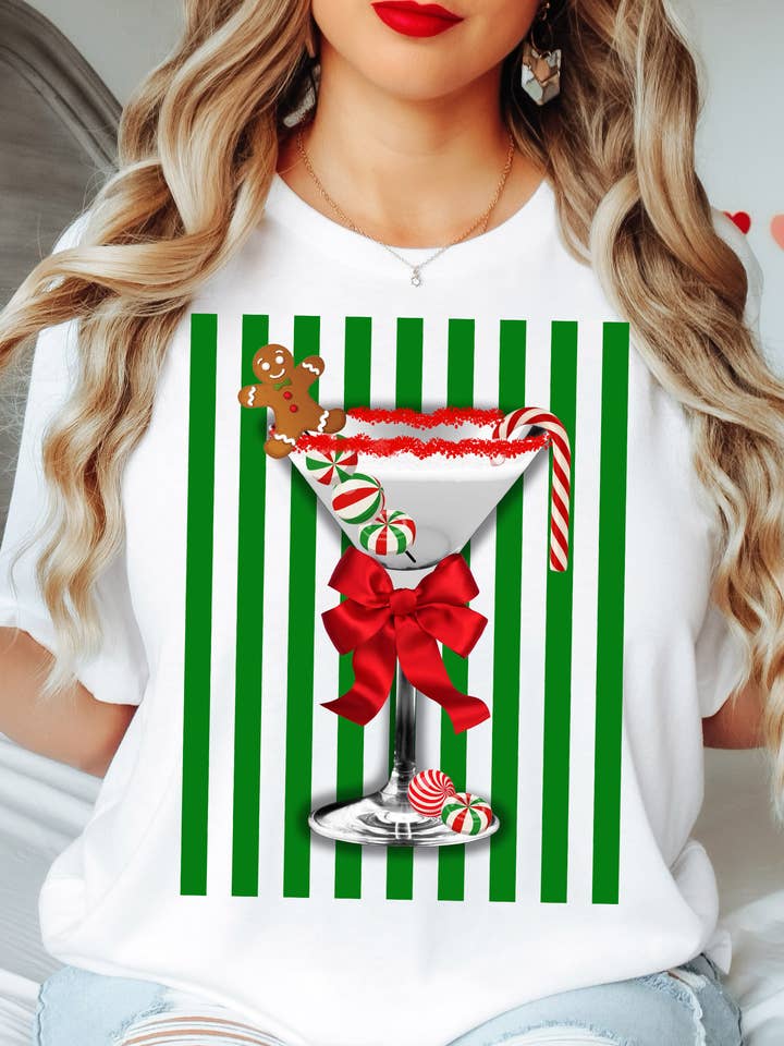 Christmas Merry Tini Tee Sweatshirt Long Sleeve for wholesale by By Jodi LLC