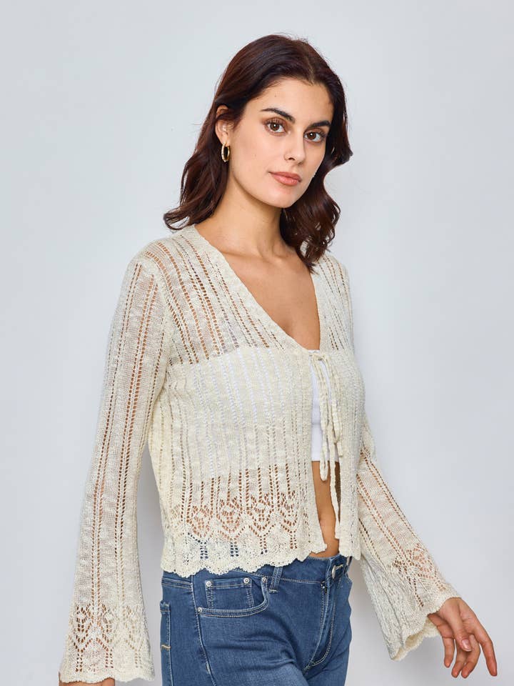 Kort enfärgad virkad väst för wholesale av KY CREATION PARIS