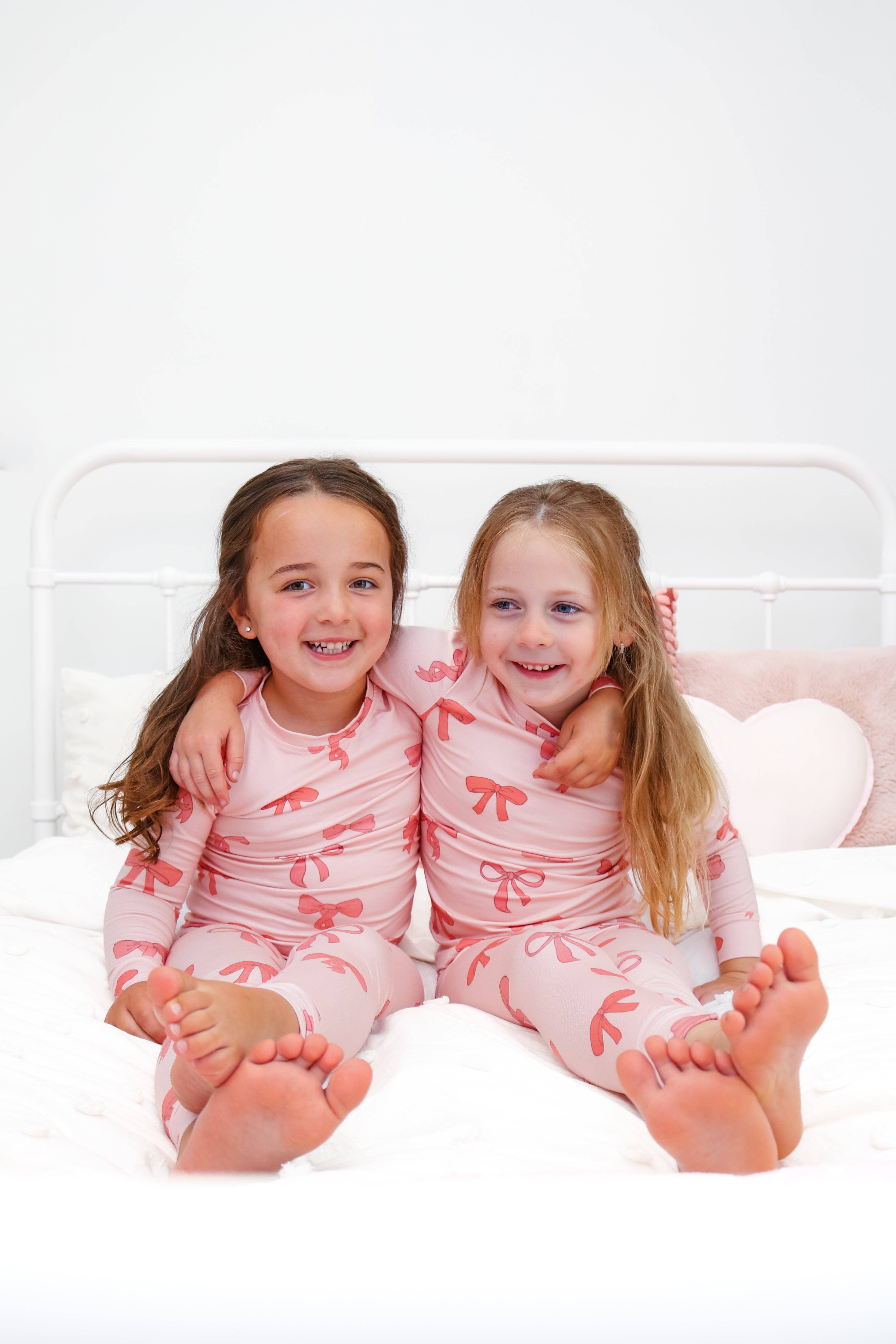 Fancy Shmancy Baby - Venta al por mayor Conjunto de pijama - Niños - Pijama con lazo rosa16