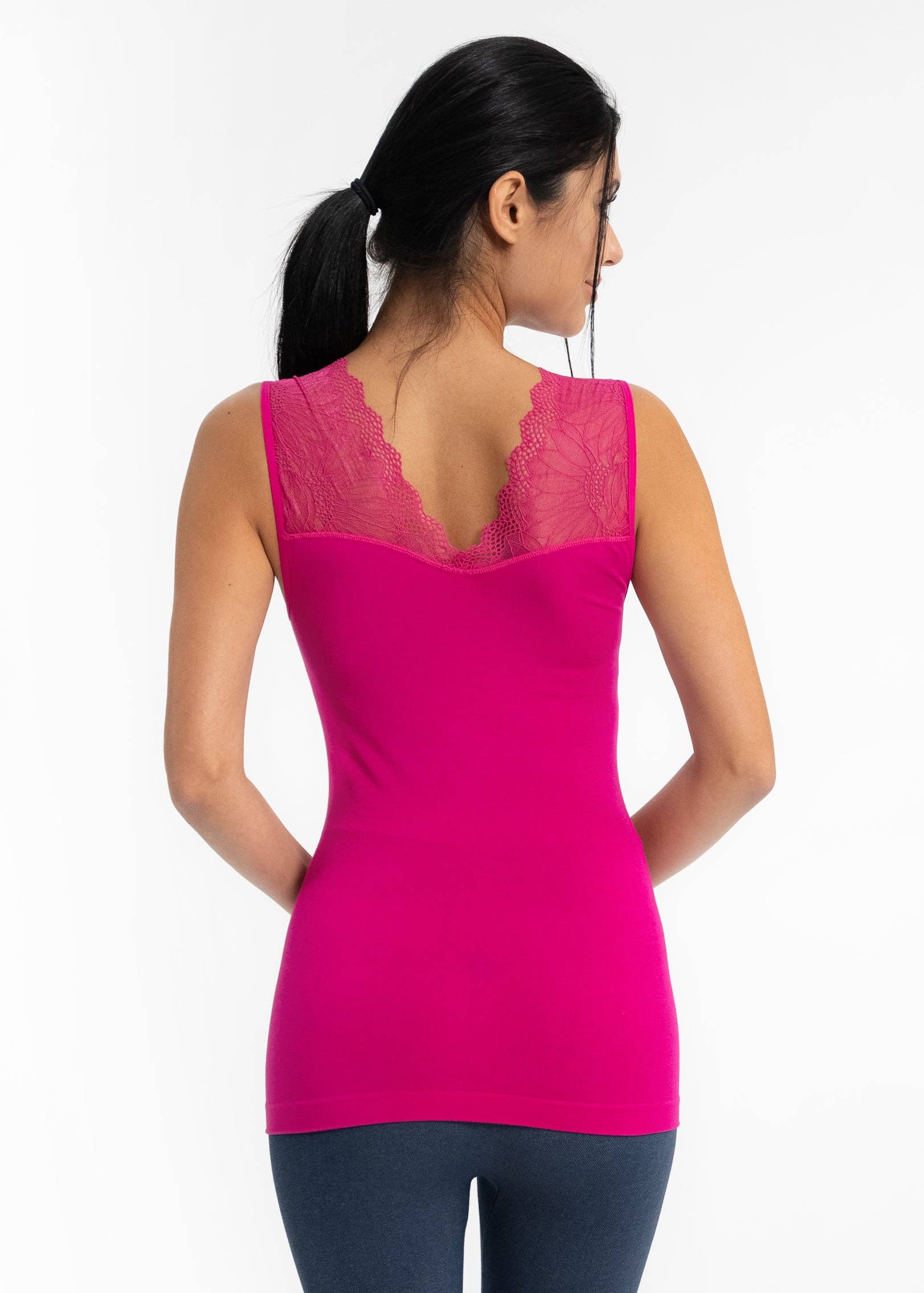 ELIETIAN - Vente Haut en maille – femme - Top réversible avec insert en dentelle35