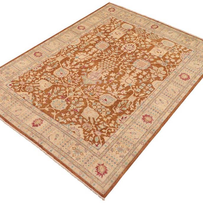 Oriental Ziegler Jesusa Brown/Beige Wool Rug - 8'1'' x 9'10'' for wholesale by Arshs Fine Rugs