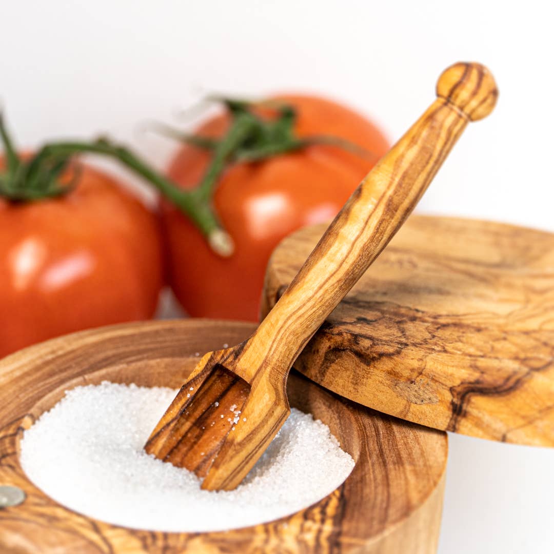 Rainforest Bowls - Wholesale Kitchen Spoon - Modern Olive Wood Salt Spoon2