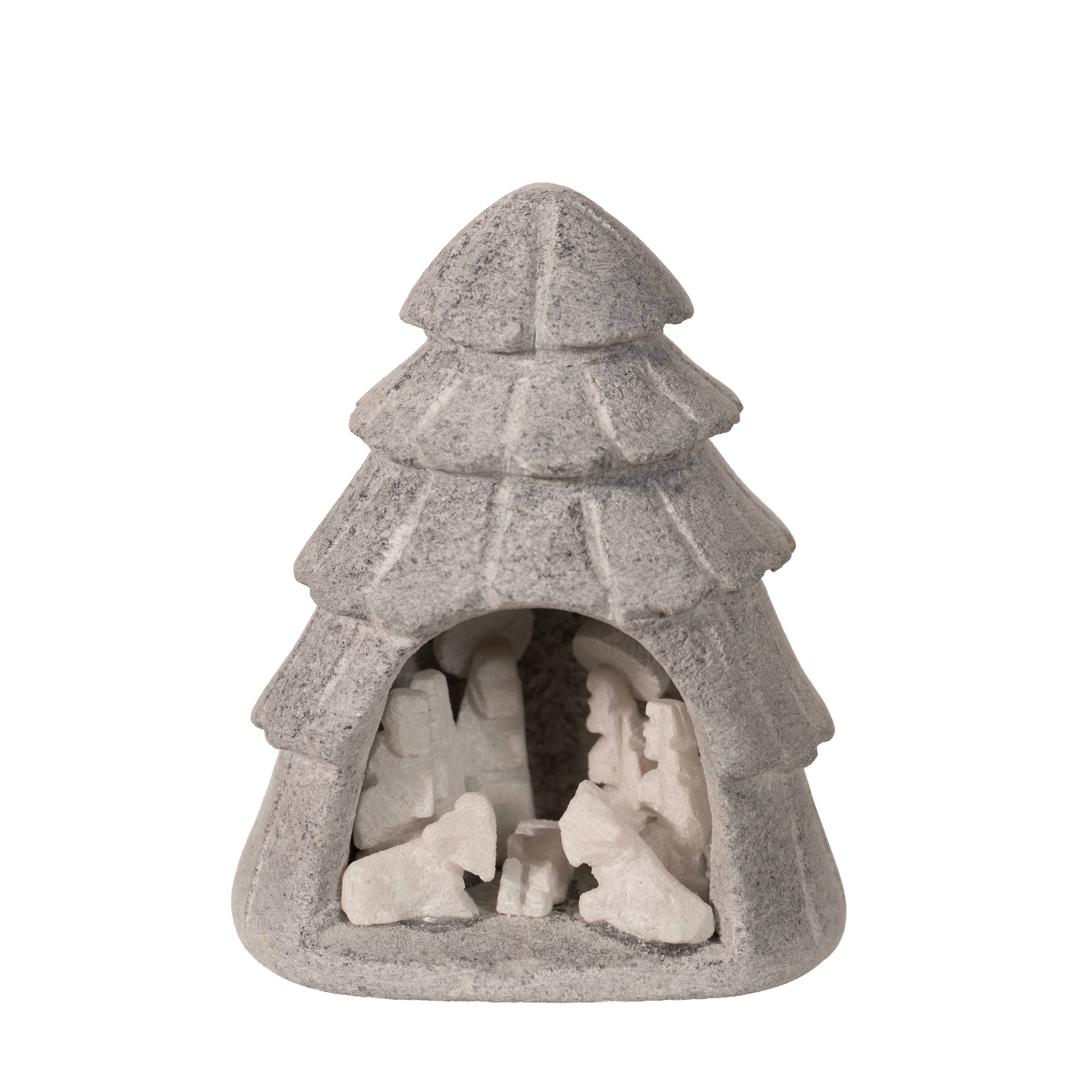 Lucuma Designs - Vendita all'ingrosso Decorazione per presepe - Intaglio in Alabastro della Natività - M 2,25" - Pronto per Regalo, Fatto in Perù4