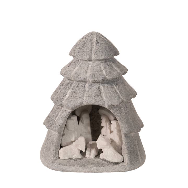 Lucuma Designs - Vendita all'ingrosso Decorazione per presepe - Intaglio in Alabastro della Natività - M 2,25" - Pronto per Regalo, Fatto in Perù4