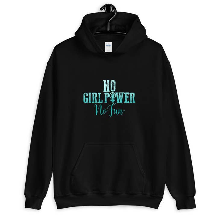 Kein Girl Power Kein Spaß, Damen, Kapuzenpullover, Schwarz für den Großhandel von No Fun Company