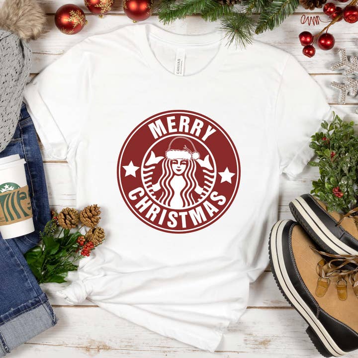 Merry Christmas Coffee Lover Tee for wholesale by Daily Prints